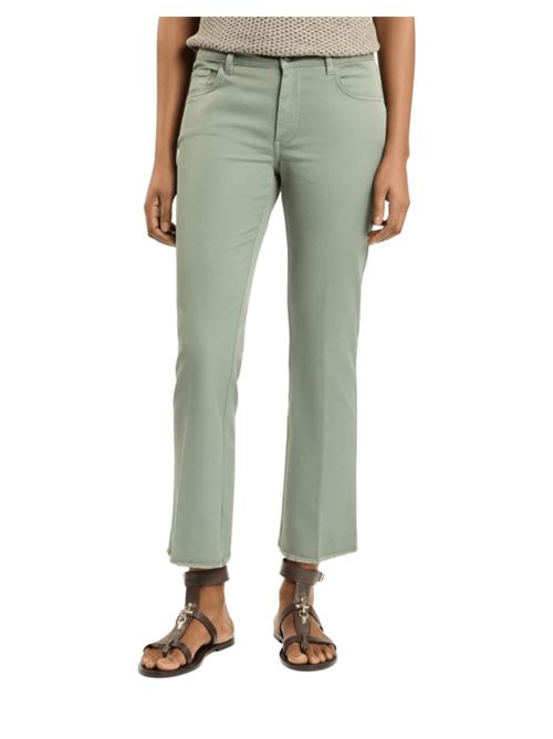 pantaloni donna trombetta 5 tasche cotone stretch verde FAY | NTW8650520TM47S400